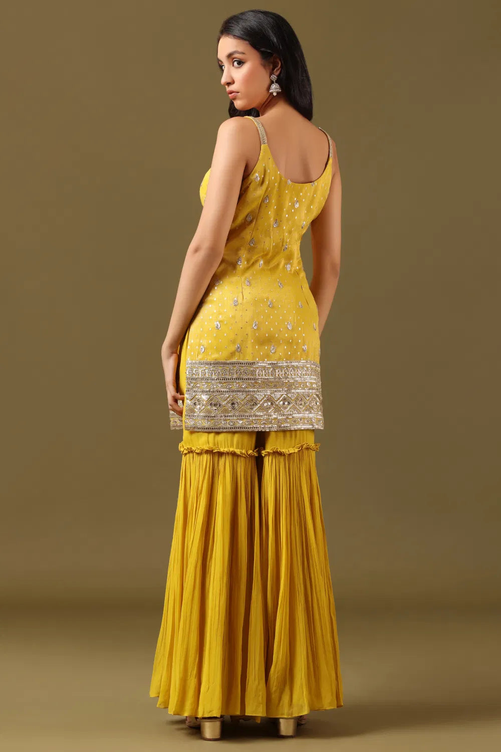 Sunshine yellow sharara set