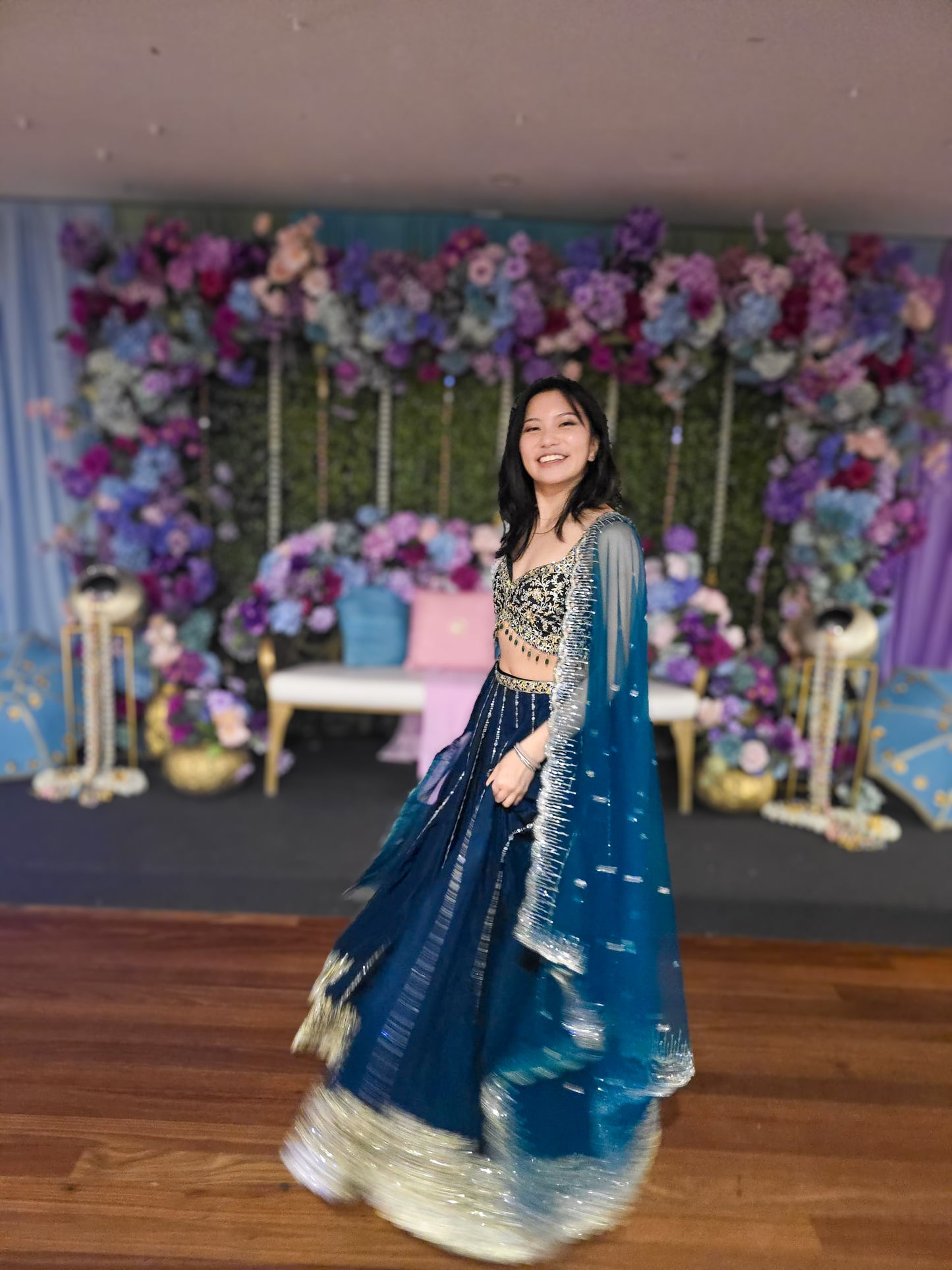 Emerald Noor: Dark green Lehenga