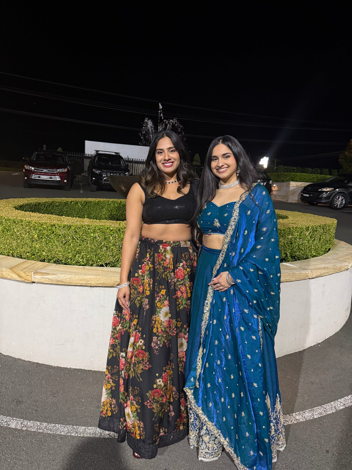 Celestial Bloom: Blue Organza Lehenga
