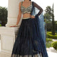 Blue Georgette Sequins lehenga set