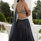 Blue Georgette Sequins lehenga set