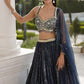 Blue Georgette Sequins lehenga set