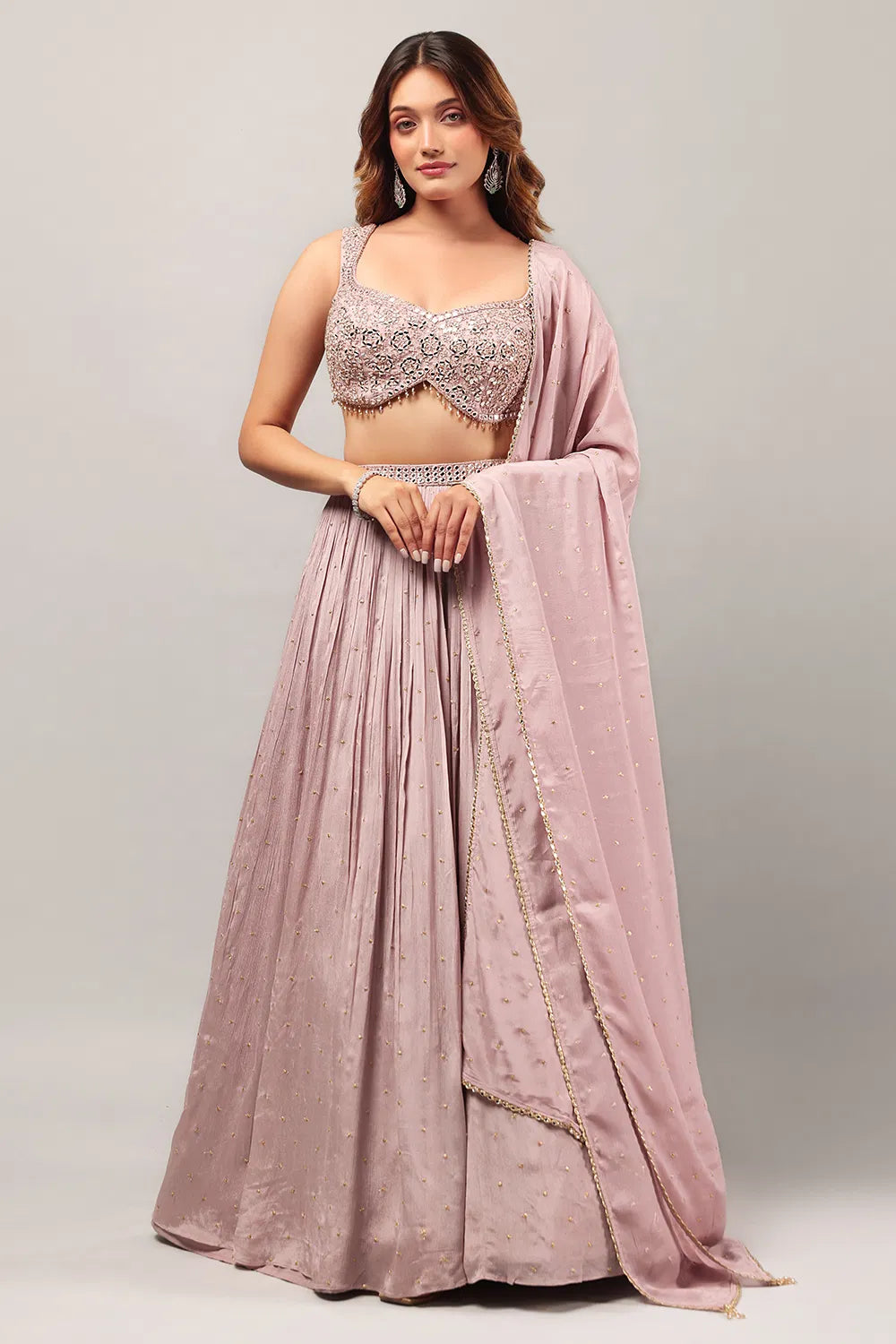 Dusty pink lehenga set