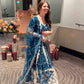 Regal Radiance: Blue Silk Embroidered Lehenga