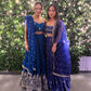 Celestial Bloom: Blue Organza Lehenga
