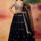 Eternal Elegance: Black Silk/Satin Lehenga