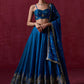 Celestial Bloom: Blue Organza Lehenga