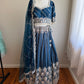 Regal Radiance: Blue Silk Embroidered Lehenga