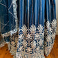 Regal Radiance: Blue Silk Embroidered Lehenga