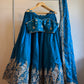Celestial Bloom: Blue Organza Lehenga