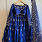 Midnight Majesty: Navy Blue Embroidered Lehenga