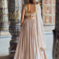 Golden Glow: Nude & Gold Embroidered Lehenga