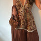 Brown halter nech sharara set