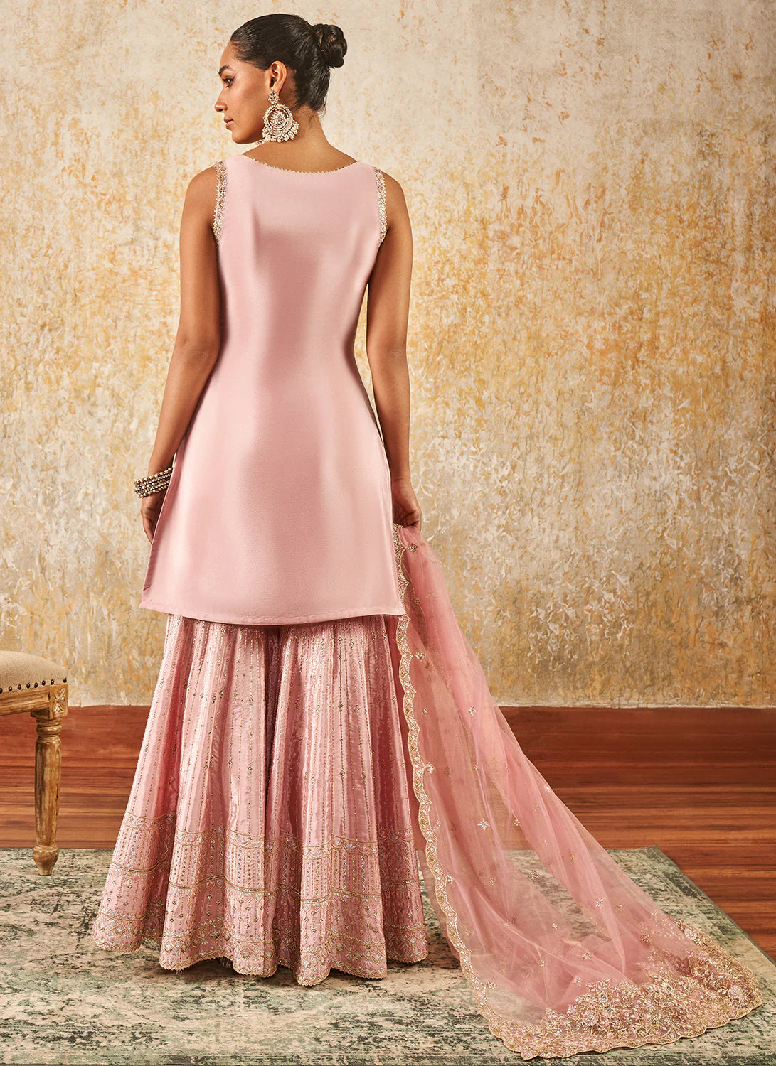 Light pink sharara set