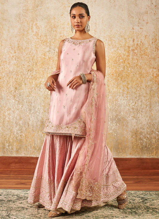 Light pink sharara set