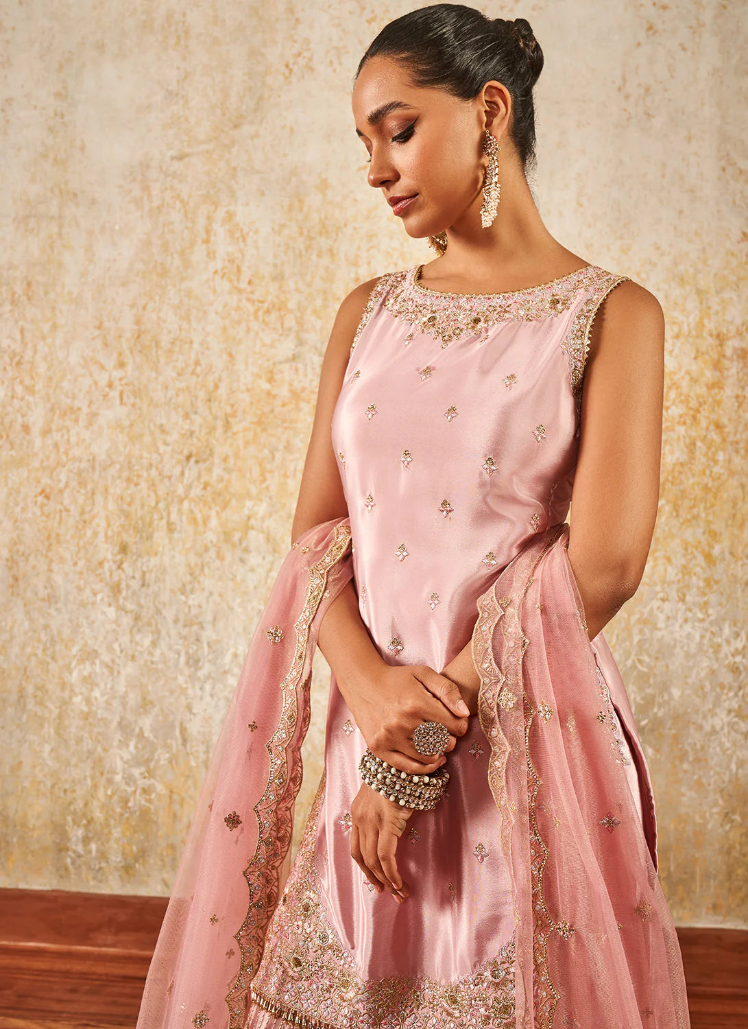 Light pink sharara set