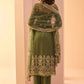 Dusty green embroidered palazzo suit