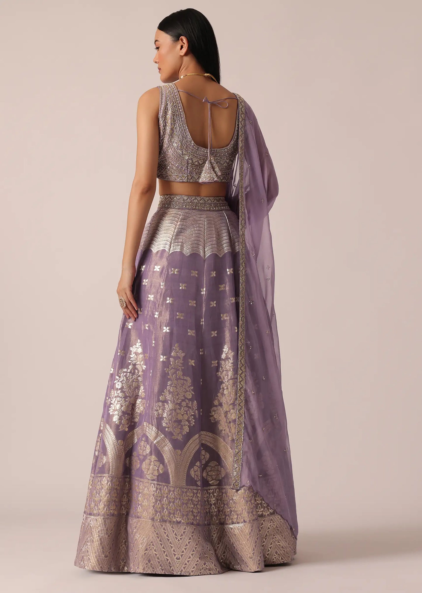 Purple banarasi brocade lehenga